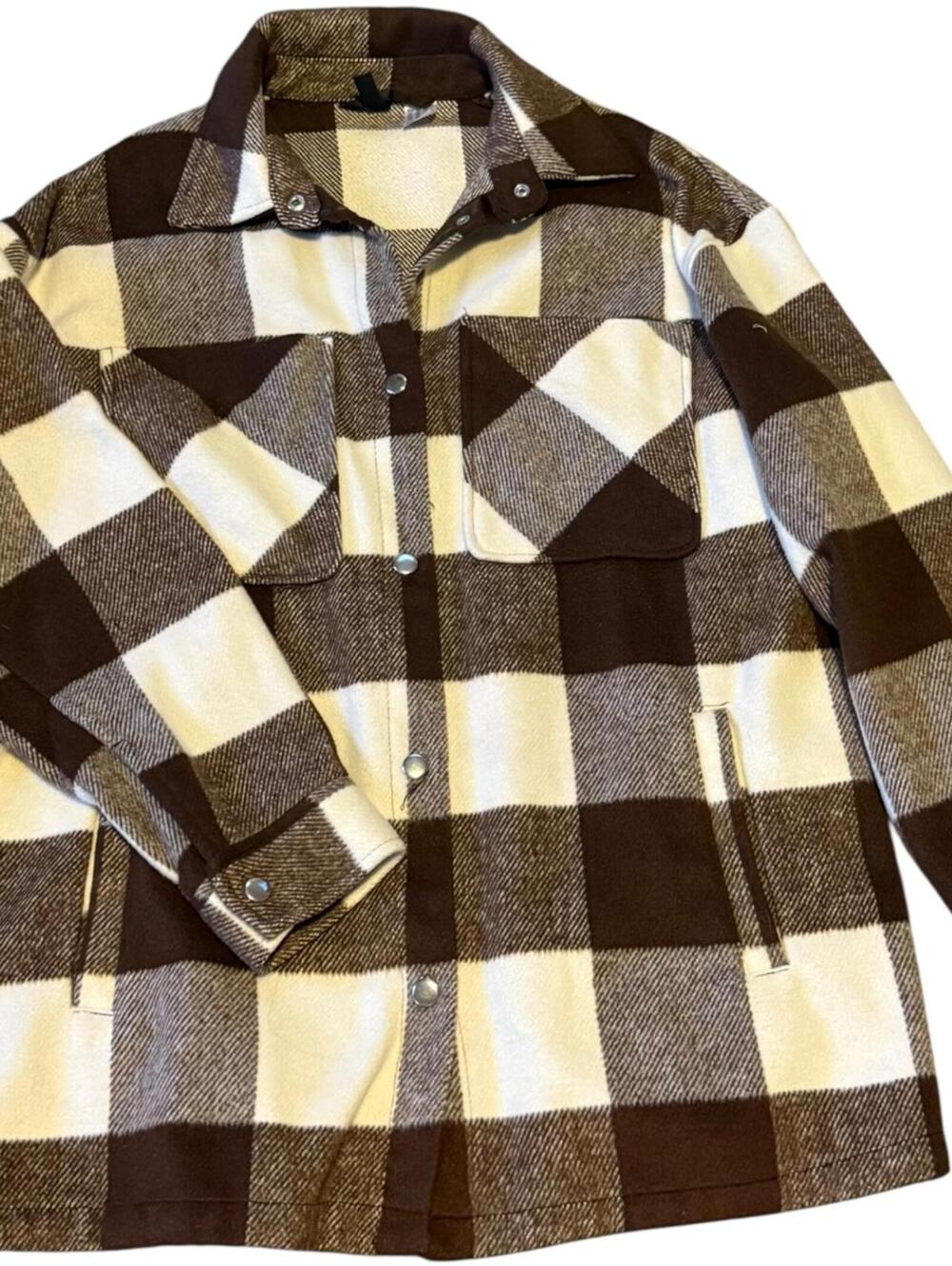 Divided by H&M Brown Plaid Shacket – Women’s XS
